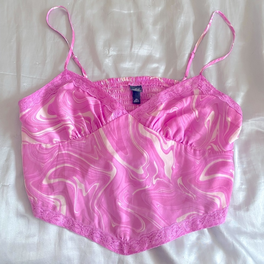 pink crop top